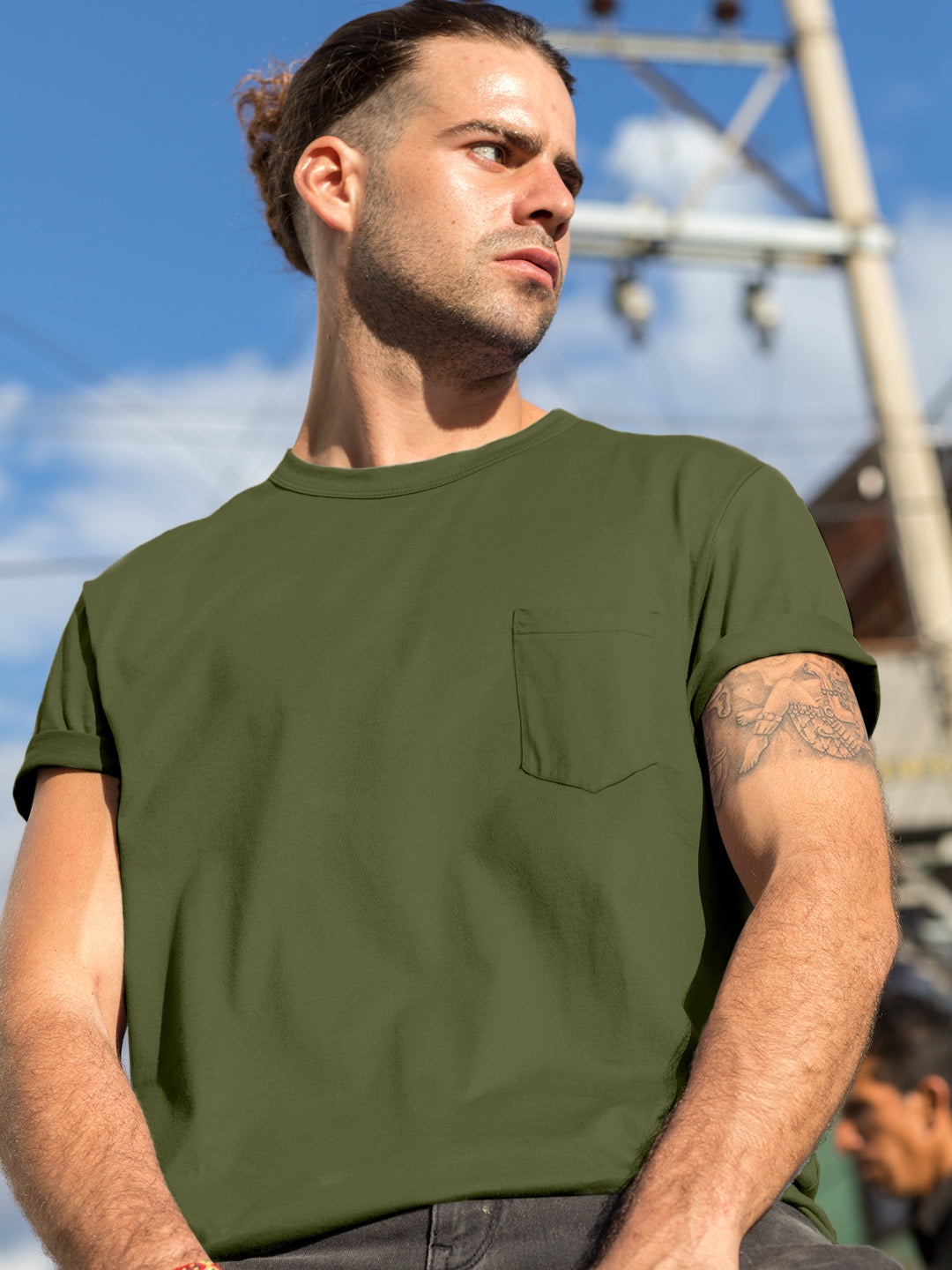 Comfortable Pure Cotton T-Shirt : Olive