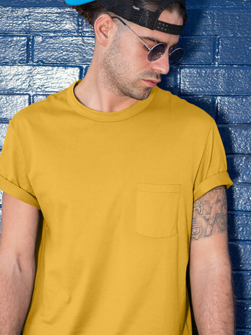 Comfortable Pure Cotton T-Shirt : Mustard