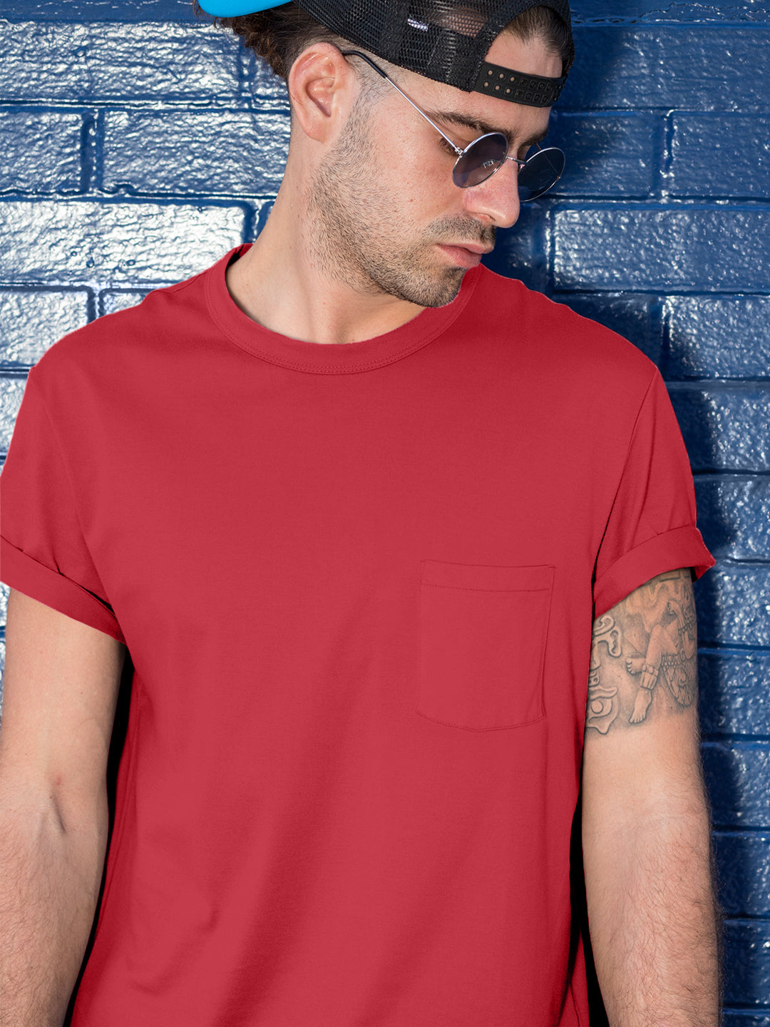 Comfortable Pure Cotton T-Shirt : Red