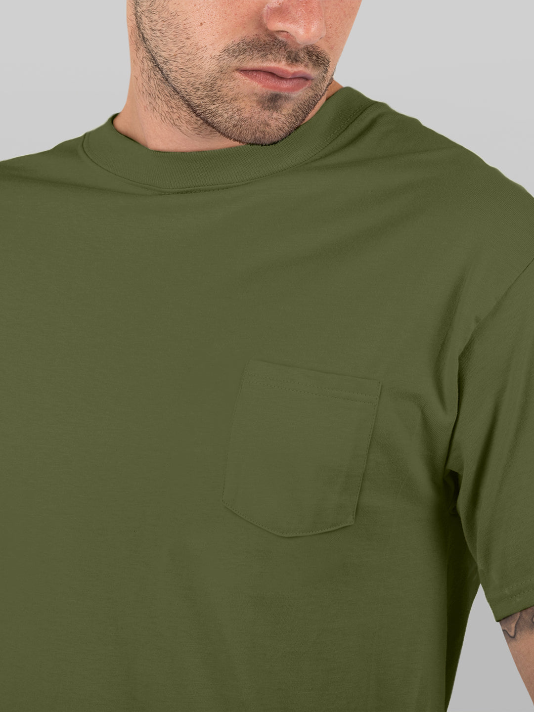 Comfortable Pure Cotton T-Shirt : Olive
