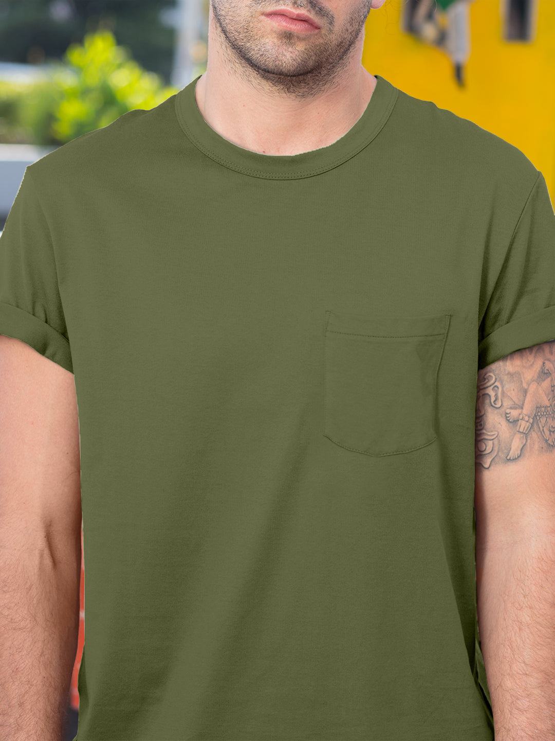 Comfortable Pure Cotton T-Shirt : Olive