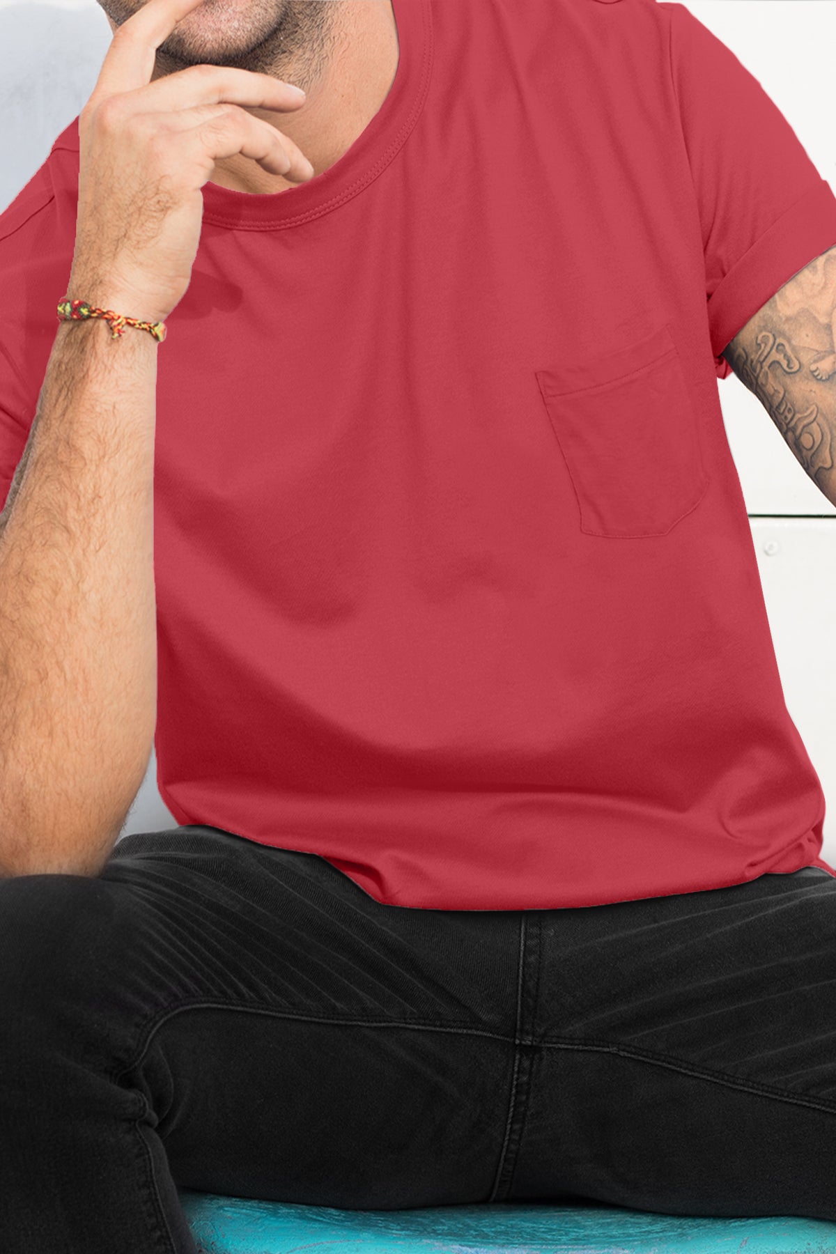 Comfortable Pure Cotton T-Shirt : Red